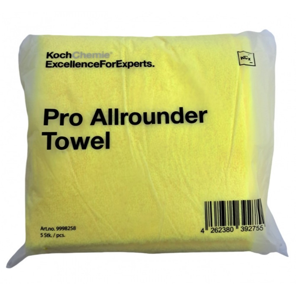 Laveta microfibra profesionala dual face fara margini Koch Chemie Pro Allrounder Towel Set, galbene, pachet 5buc - 9998258 - KOCH CHEMIE