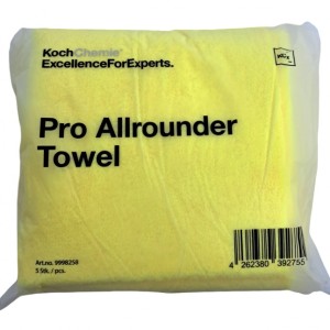 Laveta microfibra profesionala dual face fara margini Koch Chemie Pro Allrounder Towel Set, galbene, pachet 5buc