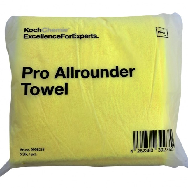 Laveta microfibra profesionala dual face fara margini Koch Chemie Pro Allrounder Towel Set, galbene, pachet 5buc