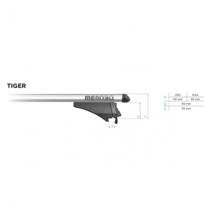 Set Bare Portbagaj Transversale Aluminiu Tiger Silver Xl 135Cm - 02390 - MENABO