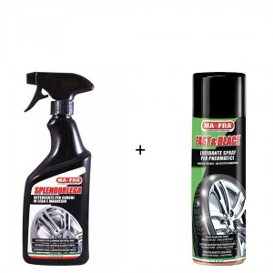 Solutie curatare jante - SPLENDORLEGA + Spray pentru anvelope - FAST & BLACK 