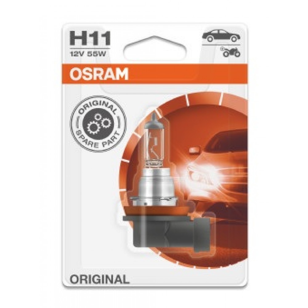 Bec 12v h11 55 w original blister 1 buc osram - 20653 - ams-OSRAM