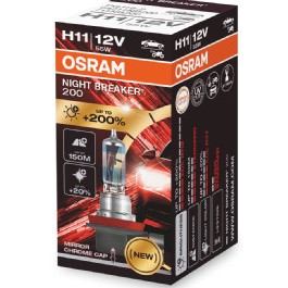 Bec 12v h11 55 w night breaker +200% osram