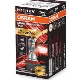 Bec 12v h11 55 w night breaker +200% osram