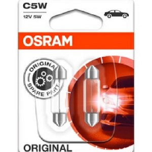 Set 2 becuri 12v c5w original blister osram