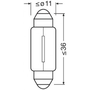 Bec camion 24v c5w original set 10 buc osram