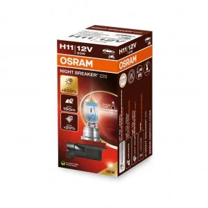 Bec 12v h11 55 w night breaker +220% osram