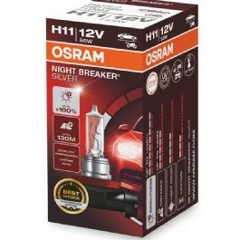 Bec 12v h11 55 w night breaker silver +100% osram