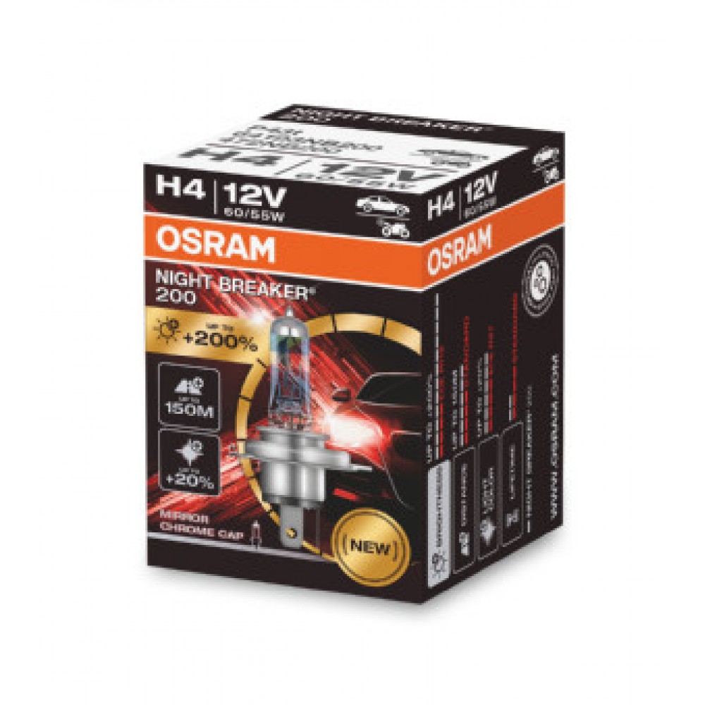 Bec 12v h4 60/55 w night breaker +200% osram - 64193NB200 - ams-OSRAM