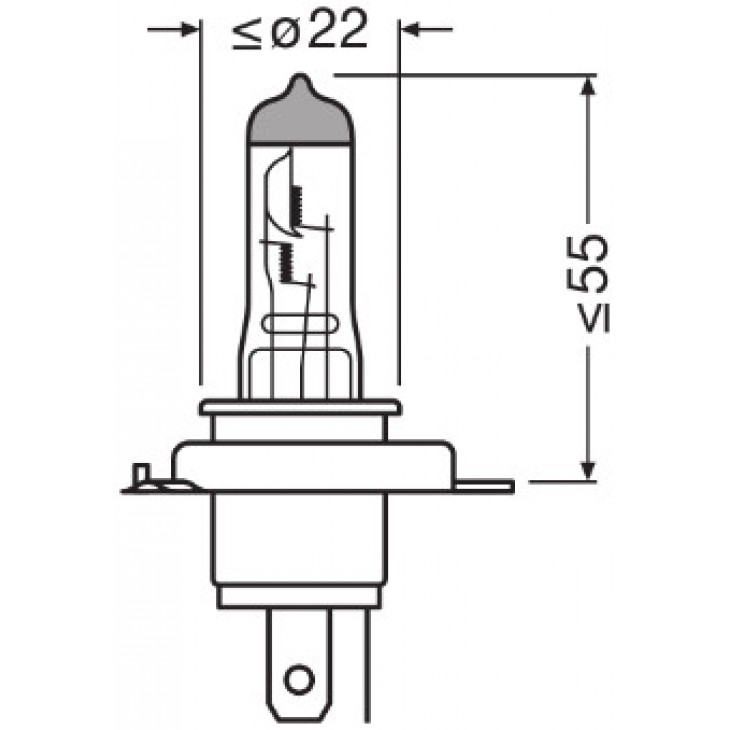 Bec 12v h4 60/55 w night breaker +220% osram - 64193NB220 - ams-OSRAM