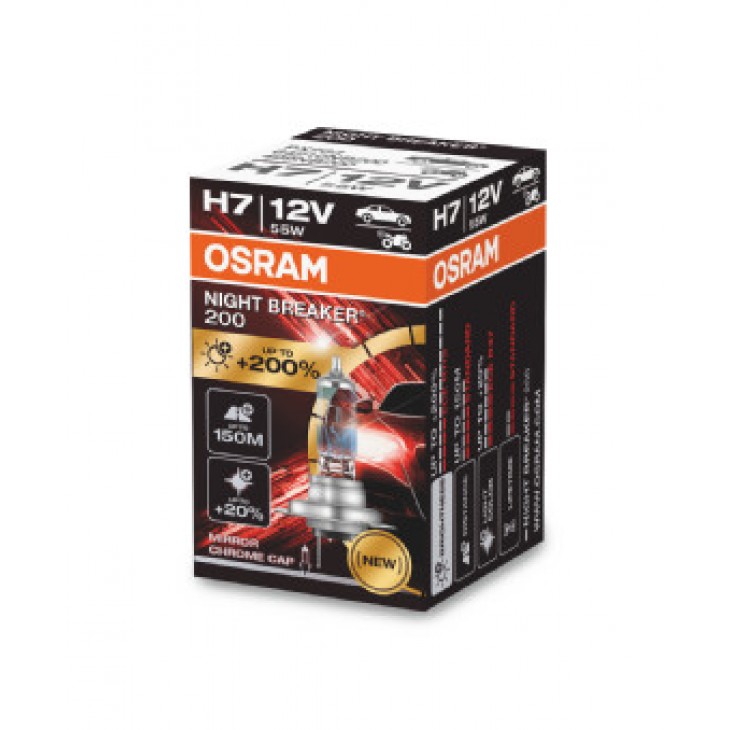 Bec 12v h7 55 w night breaker +200% osram - 64210NB200 - ams-OSRAM