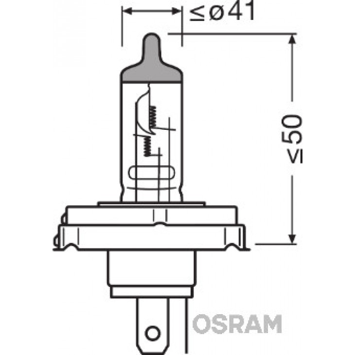 Bec 12v r2 45/40 w original blister 1 buc osram - 64183-01B - ams-OSRAM