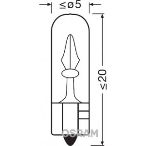 Bec 12v w2.3w original set 10 buc osram