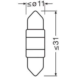 Bec auxiliar cu led 12v (c5w 31mm) white 6000k bli 1 buc osram