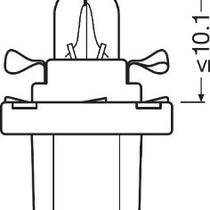 Bec bord b8.5d soclu negru 12v 1.2w set 10 buc osram
