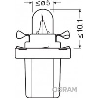 Bec bord b8.5d soclu verde lime 12v 2w set 10 buc osram