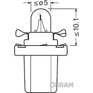 Bec bord b8.5d soclu verde lime 12v 2w set 10 buc osram