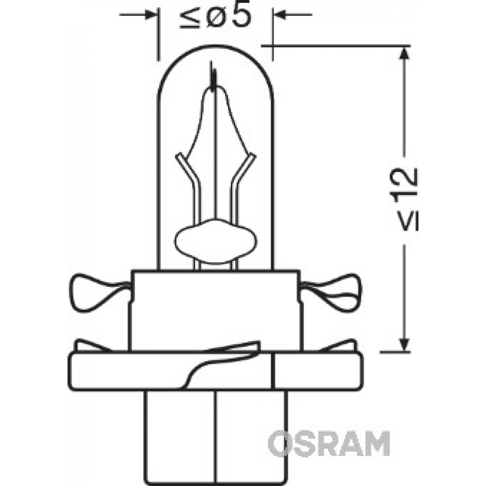 Bec bord bx8.4d soclu bej 12v 1.5w set 10 buc osram - 2452MFX6 - ams-OSRAM