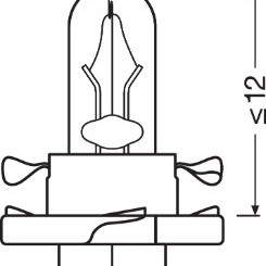 Bec bord bx8.4d soclu bej 12v 1.5w set 10 buc osram