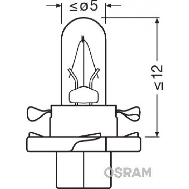 Bec bord bx8.4d soclu negru 12v 1.2w set 10 buc osram - 2351MFX6 - ams-OSRAM