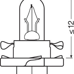 Bec bord bx8.4d soclu portocaliu 12v 1.1w set 10 buc osram