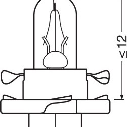 Bec bord bx8.4d soclu verde deschis 12v 2w set 10 buc osram