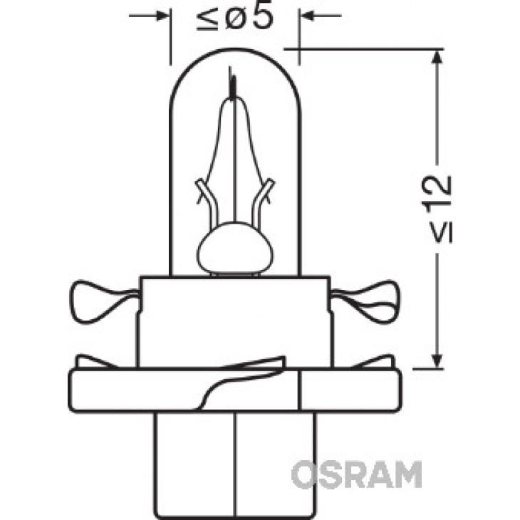 Bec bord bx8.4d soclu verde deschis 12v 2w set 10 buc osram - 2352MFX6 - ams-OSRAM