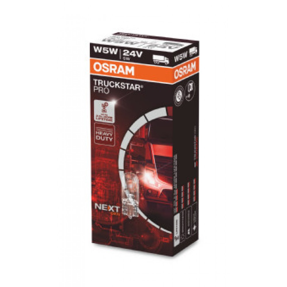 Bec camion 24v w5w truckstar pro +100% set 10 buc osram - 2845TSP - ams-OSRAM