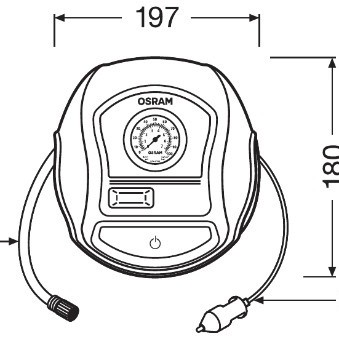 Compresor auto 12v 120 w cu afisaj analogic tyreinflate 200 osram
