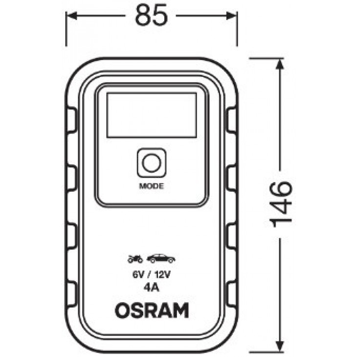 Redresor auto battery charge 904 osram 4a 6v/12v - OEBCS904 - ams-OSRAM
