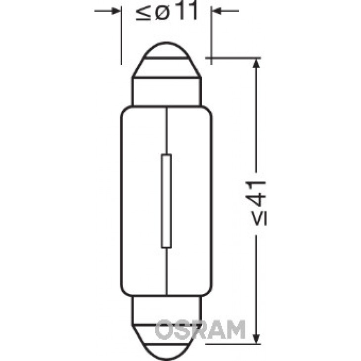 Set 2 becuri 12v c10w original blister osram - 6411-02B - ams-OSRAM