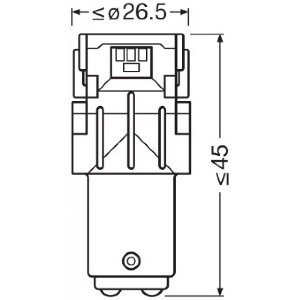 Set 2 becuri auxiliare cu led 12v (p21/5w) red bli osram - 7528DRP-02B - ams-OSRAM