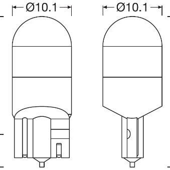Set 2 becuri auxiliare cu led 12v (w5w) white 6000k bli osram