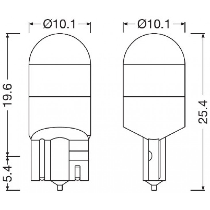 Set 2 becuri auxiliare cu led 12v (w5w) white 6000k bli osram - 2825DWP-02B - ams-OSRAM