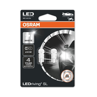Set 2 becuri auxiliare cu led 12v (w5w) white 6000k bli osram