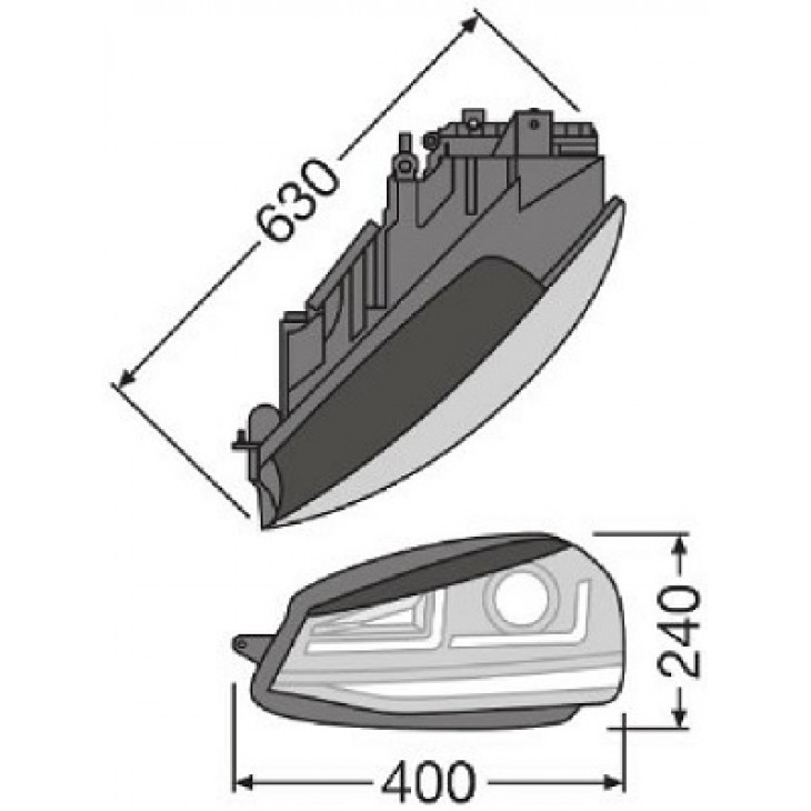 Set 2 faruri led pentru vw golf vii (2012-2016) negru ledriving xenon / pozitie halogen ledhl104-bk osram - LEDHL104-BK - ams-OSRAM