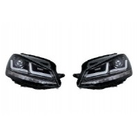 Set 2 faruri led pentru vw golf vii (2012-2016) negru ledriving xenon / pozitie halogen ledhl104-bk osram
