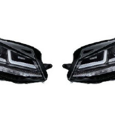 Set 2 faruri led pentru vw golf vii (2012-2016) negru ledriving xenon / pozitie halogen ledhl104-bk osram