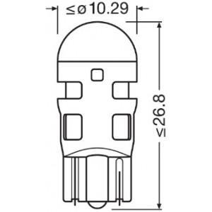 Set 2 becuri auxiliare cu led 12v (w5w) red 6000k bli osram