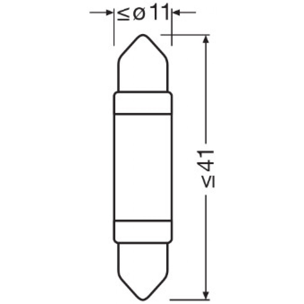 Bec auxiliar cu led 12v (c5w 41mm) white 6000k bli 1 buc osram - 08614 - ams-OSRAM
