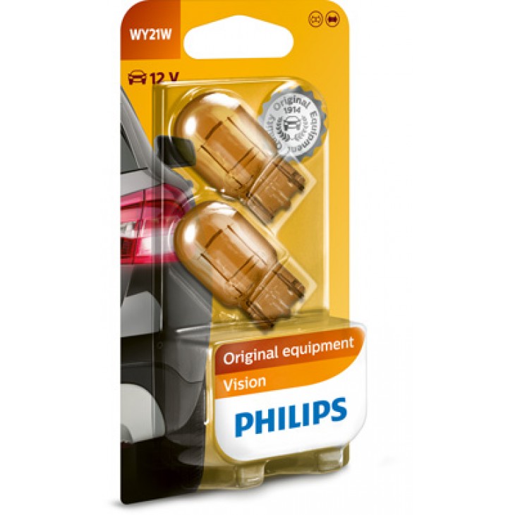 Set 2 becuri fara soclu 12 v wy21w wx3x16d philips - 78707 - PHILIPS