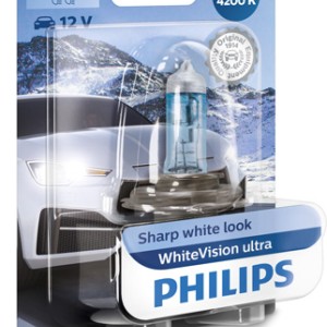 Bec far h4 60/55w 12v white vision ultra (blister) philips
