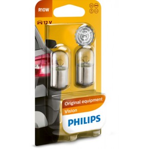 Set 2 becuri auxiliare r10w 12v (blister) vision philips