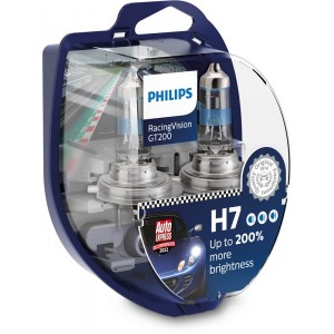 Set 2 becuri far h7 55w 12v racing vision gt200 philips
