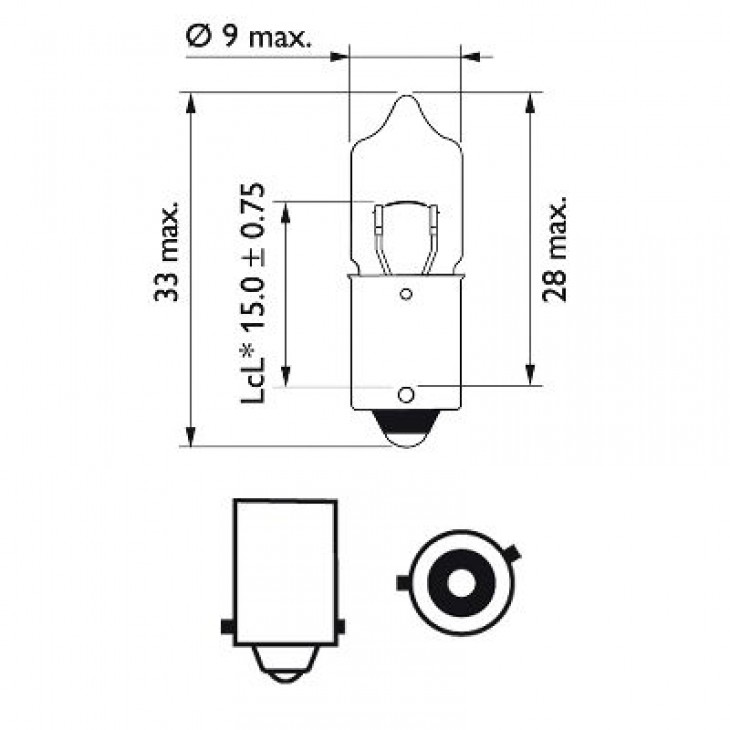 Bec 12v h6w bax9s set 10 buc vision philips - 12036CP - PHILIPS