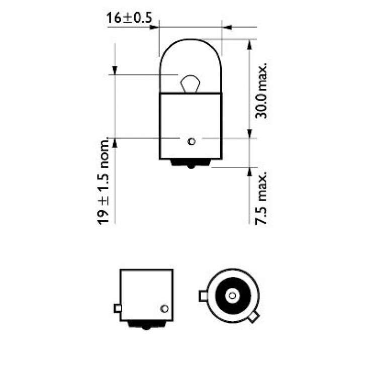 Bec auxiliar ry10w 12v set 10 buc vision philips - 12093NACP - PHILIPS