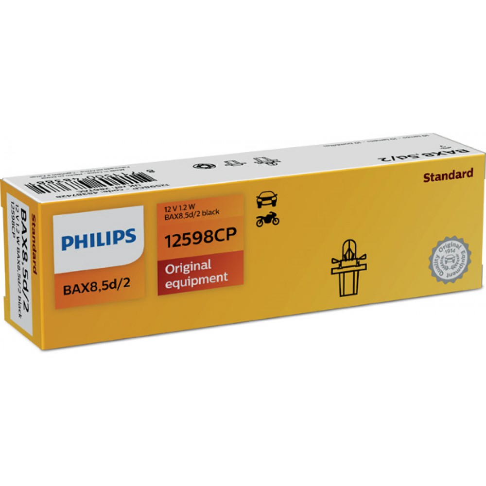 Bec bord bax 8.5d soclu negru 12v set 10 buc philips