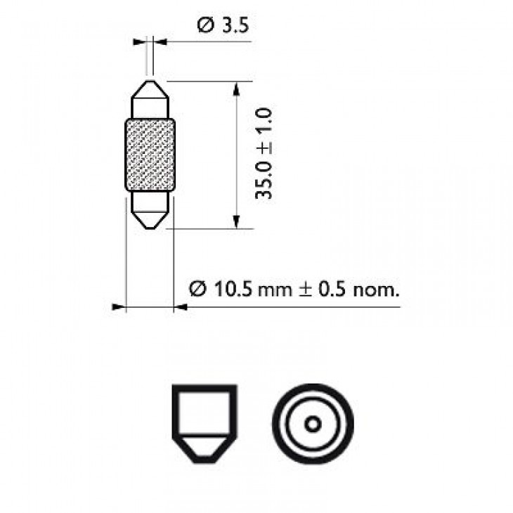 Bec bord festoon t10.5x38 12v set 10 buc philips - 12854CP - PHILIPS