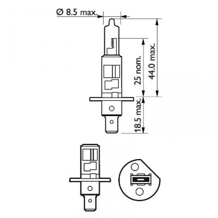 Set 2 becuri far h1 55w 12v vision plus philips - 12258VPS2 - PHILIPS