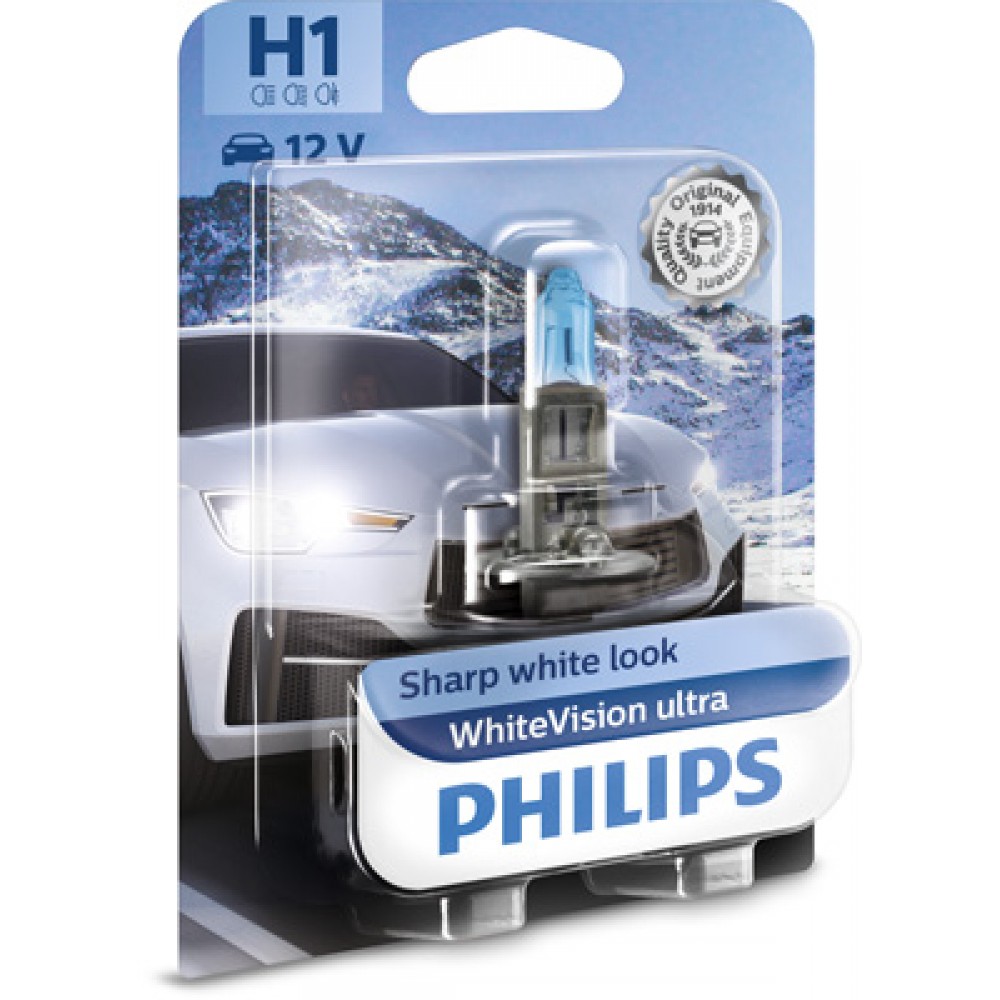 Bec far h1 55w 12v white vision ultra (blister) philips - 12258WVUB1 - PHILIPS